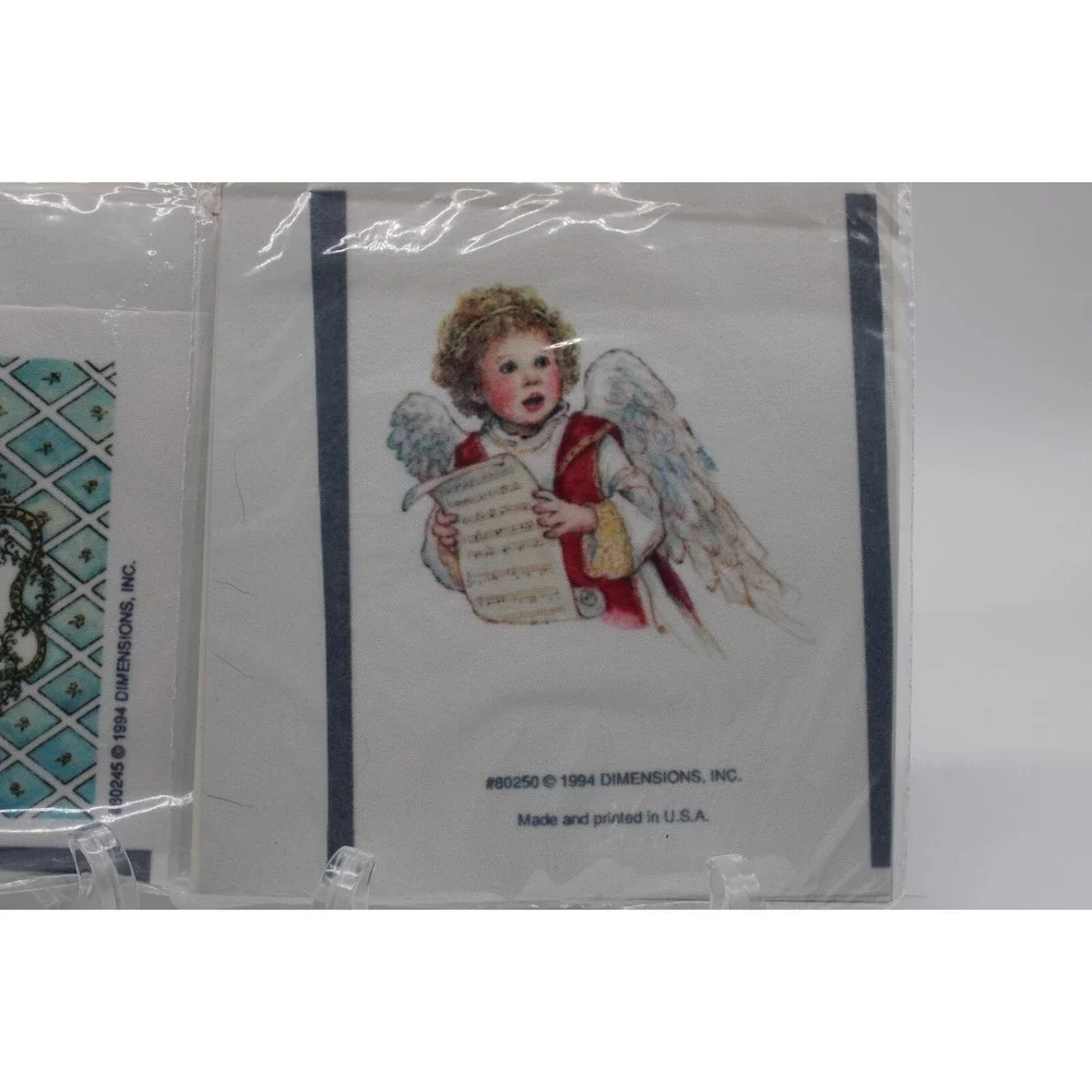 4 VTG No-Sew Applique 1994 Dimensions Fashion Art - Bears & Angels NEW